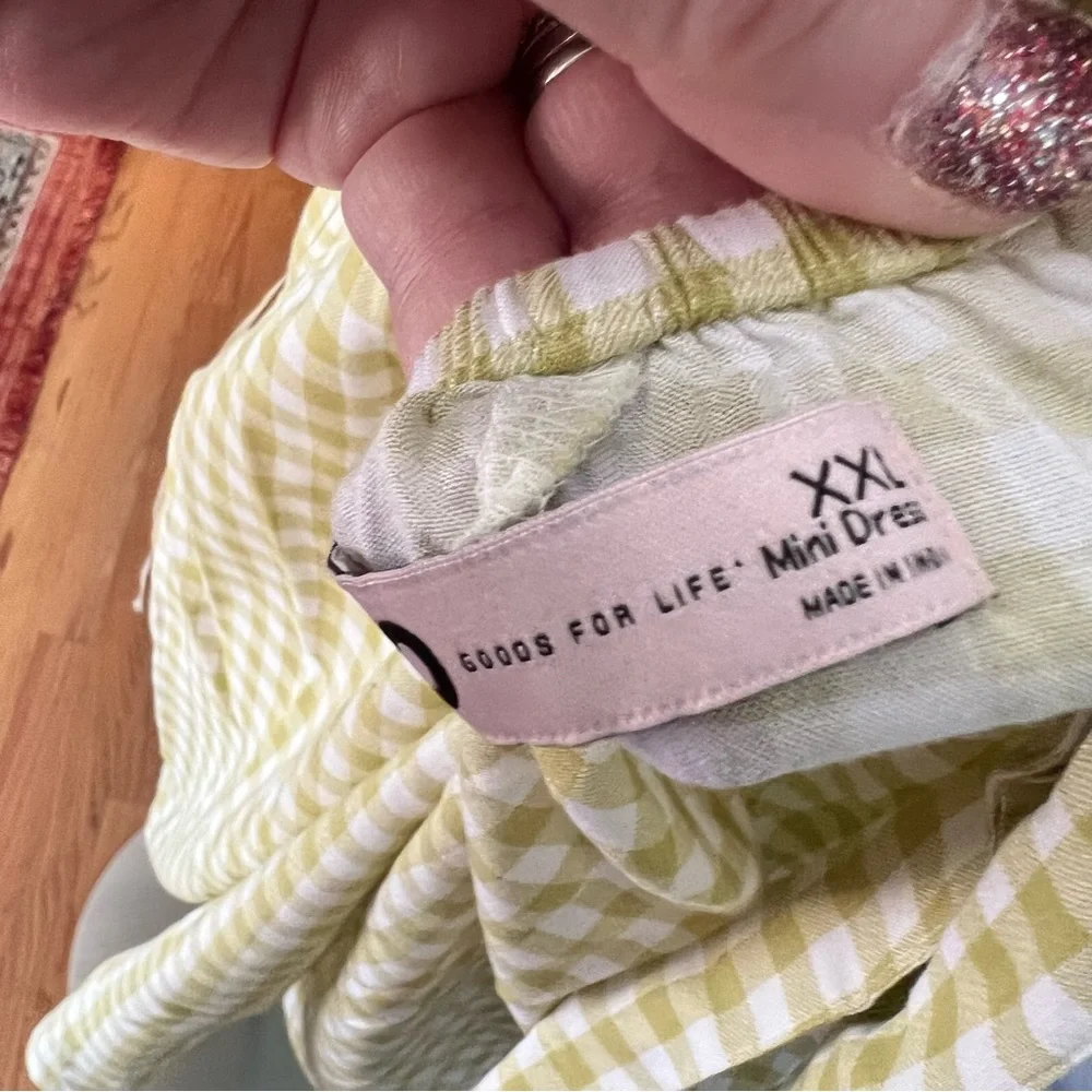 🆕 SO Sz XXL Green Checked Plaid Open Back Dress - Picture 5 of 9